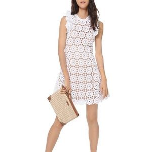 MICHAEL MICHAEL KORS Medallion Lace Mini Dress In White SZ XXS